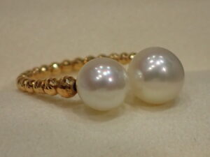 函館のアルタマート五稜郭店で買取した真珠 指輪 K18YG ワイヤーリング アコヤ真珠